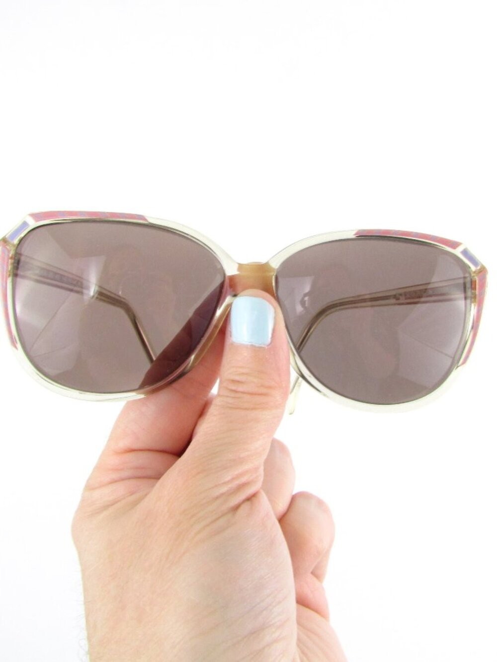 Vintage Women's Pink Oversized Sunglasses with Prescripton lenses